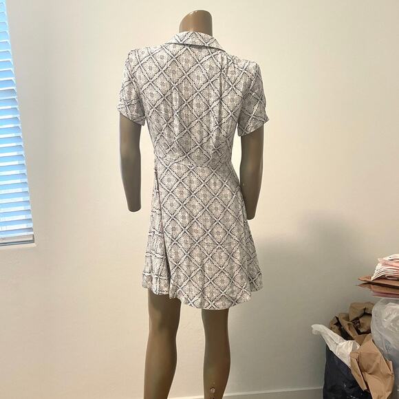 Free People 2 Melody Easy Print v-neck tie front collared dress D2 9068 - Picture 8 of 12